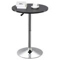 Homehours Adjustable Round Pub Table Counter Bar Height MDF Top Table 360Â° Swivel Bar Tables Tall Cocktail Tables Bistro Table