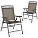 Topbuy 2PCS Folding Chair Patio Chairs for Backyard Garden Beach with Armrest & Backrest