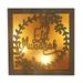 Wooden Eid Crafts Night Light 3D Ramadan Mubarak Lamp Handmade Wooden Moon Star LED Lights Decoration