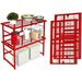 NLIBOOMLife R1 Stackable Collapsible/Foldable Steel Stackable Shelves Holds up to 150 Pounds (Per Rack) Modular Heavy Duty Garage & Organization (2-Pack) (Red R1)