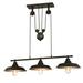 Westinghouse 6332500 Iron Hill Three-Light Indoor Island Pulley Pendant Finish with Highlights and Metallic Interior 3 Oil Rubbed Bronze/Bronze