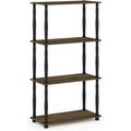 Multipurpose Shelf Display Rack Classic Tubes Walnut/Black