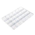 ZPAQI Jewelry Organizer Box for Earrings Storage Clear Plastic Container with 24 Small Compartment Tray for Bead Trinket Gem