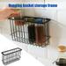 Ikevan Self-Adhesion Kitchen Bathroom Iron Wire Basket Bin Storage Rack Mesh Organizer Black One Size