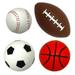 Play Day Mini Sports Balls 4-Pack Rubber Baseball Basketball Football and Soccer Ball Ages 3+