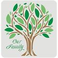 Family Tree Stencil 11.8x11.8 inch Create DIY Family Saying Big Tree with Our Family Words Plastic Reusable Home Decor Stencil for Painting on Wood Floor Wall