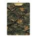 ALAZA Wood Camouflage Tree Clipboards for Kids Student Women Men Letter Size Plastic Low Profile Clip 9 x 12.5 in Silver Clip