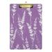 ALAZA Lavend Flower Purple Floral Clipboards for Kids Student Women Men Letter Size Plastic Low Profile Clip 9 x 12.5 in