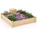 Raised Garden Bed with Wood Composter 49 x 49 x 10 Open Base Fir Wood Garden Bed Outdoor Elavated Garden Box Raised Bed Above Ground Planter Box for Veggies Fruits Flowers Herbs