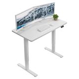 MOWENTA 43-inch Electric Height Adjustable 43 x 24 inch Stand Up Desk White Solid One-Piece Table Top White Frame Home & Office Furniture Sets B0 Series DESK-KIT-W04W