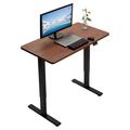 MOWENTA 43-inch Electric Height Adjustable 43 x 24 inch Stand Up Desk Dark Walnut Solid One-Piece Table Top Black Frame Home & Office Furniture Sets B0 Series DESK-KIT-B04D