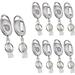 10 Pack Badge Reels Retractable Badge Holder with Clip Id Clips for Badges Id Badge Reel Retractable Id Badge Clip with Clear Vinyl Strap & Alligator Swivel (Oval Clear)