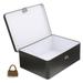 Storage Box with Lock Piggy Bank Tin Case Vintage Jewelry Box Locking Desktop Organizer