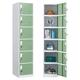 MOWENTA Locker Storage Cabinet 2 Pieces Metal Lockers for Employees with Keys 6-Tier Storage Locker for Office School Gym Corridor (Light Green 6-Tier 2Pcs)