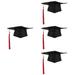 4pcs Children s Graduation Hat Costume Accessory Doctoral with Red Tassel for Kids
