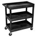 MOWENTA EC111-B Tub Storage Cart 3 Shelves - Black 32 x 18