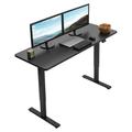 MOWENTA 60-inch Electric Height Adjustable 60 x 24 inch Stand Up Desk Black Solid One-Piece Table Top Black Frame Home & Office Furniture Sets B0 Series DESK-KIT-B06B