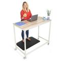MOWENTA Joy Mobile Workstation | Standing Height Table on Wheels for Home Office & School | Modern Standing Desk with Locking Wheels | Mobile Training Table for Collaboration -Wood Print/47x24in