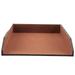 PU Leather Collection Letter Tray Document Desk Organizer Stackable Office File Document Tray Holder (Brown)