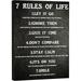 7 Rules of Life 1 Pack Motivational Poster 12 x 16 Inches Framed Canvas Prints Inspirational Wall Art for Men Black and White Posters Positive Quotes Wall Decor Motto Paintings for Bedroom