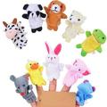 10Pcs Finger Puppets Set ï¼ˆRandom styleï¼‰- Soft Plush Animals Finger Puppet Toys for Kids Mini Plush Figures Toy Assortment for Boys & Girls Party Favors for Shows Playtime Schools