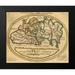 Vintage Maps 17x15 Black Modern Framed Museum Art Print Titled - Antique World Map