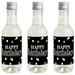 Adult Happy Birthday - Gold - Mini Wine and Champagne Bottle Label Stickers - Birthday Party Favor Gift for Women and