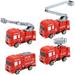 4 Pcs Toy Car Ornament Fire Truck Cake Decorations Decorate Model Kid Red Plastic Child