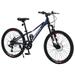 Yesfashion 24 Inch Mountain Bike for Girls And Boys Aluminium 7-Speed Mountain Bike for Outdoor Cycling Boys Girls Teenager City Snow Beach Mountain Bike