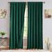 Soft Luxury Velvet Curtains with Tassels Room Darkening Rod Pocket Christmas Window Curtains for Living Room Bedroom Green 42 x 63 Inch 2 Panels