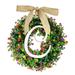 Pedty 1PC Unique Last Name Year Round Front Door Wreath with Bow Welcome Sign Garland Creative 26 Letter Farmhouse Wreath for Front Door All Seasons Outside Hanger Decor Gift Decorative Plaque