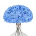 8pcs Hydrangea Artificial Flowers Silk Artificial Hydrangea Flowers Full Heads with Stems for Wedding Bouquets Faux Hydrangea Flowers for Home Party Decor(Blue 8 pcs)