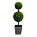 Nearly Natural 3ft. UV Resistant Artificial Double Ball Boxwood Topiary with LED Lights in Decorative Planter (Indoor/Outdoor)