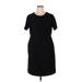 Lands' End Casual Dress - Sheath: Black Jacquard Dresses - Women's Size 16