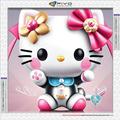 Hello Kitty Diamond Painting Kit Sanrio Cartoon Cat 5D DIY Diamond Mosaic Art Embroidery Childrenâ€˜s Home Decor Handmade Gifts