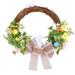 NANDIYNZHI Easter Decorations Easter Door Wreath Easter Wreaths for Front Door Decoration Handmade Green Leaves Wreath for Spring Bunny Wreath for Wall Window Decor Easter Decor Home Decor Room Decor