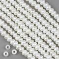 Large Hole Water Pearl 4X7mm White Rondelle Pearl With A 2.25Mm Large Hole - Approx. 8 Inch Strand