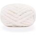 Chunky Knit Chenille Yarn for Hand Knitting Blankets Super Soft Big Jumbo Blanket Yarn Cream White