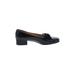 Salvatore Ferragamo Flats: Slip-on Chunky Heel Classic Black Solid Shoes - Women's Size 6 1/2 - Round Toe