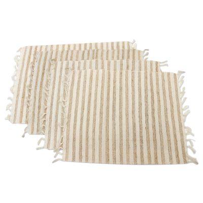 Traditional Table,'Woven Cotton Blend Placemats from Bali (Set of 4)'