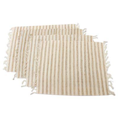 Traditional Table,'Woven Cotton Blend Placemats from Bali (Set of 4)'