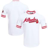 Men's Pro Standard White Atlanta Braves Classic Chenille Double Knit T-Shirt