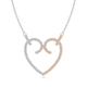 Diamond Heart-Shaped Necklace in Two Tone