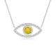 Yellow Sapphire Evil Eye Pendant with Diamond Accents