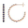 Bezel-Set Sapphire Inside-Out Medium Hoop Earrings