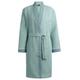 Honeycomb-cotton dressing gown with terry contrasts