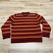 J. Crew Sweaters | J Crew Mens Orange Maroon Striped Lambswool Crewneck Sweater Size Xl | Color: Orange | Size: Xl