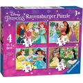 Disney Princess 4 in Box (12, 16, 20, 24 Piece) Jigsaw Puzzles