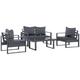 4 Piece Aluminium Outdoor Furniture Set with Table and Cushion Cover