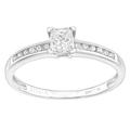 9ct White Gold Princess 1/3ct Diamond L-Shape Solitaire Ring - PR1AXL2275W